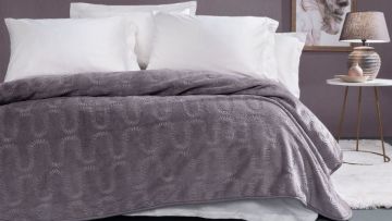 Yataş Bedding Cift Kisilik Tricia Emboss Battaniye - Kül Moru