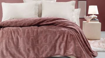 Yataş Bedding Çift Kisilik Tricia Emboss Battaniye - Gül Kurusu