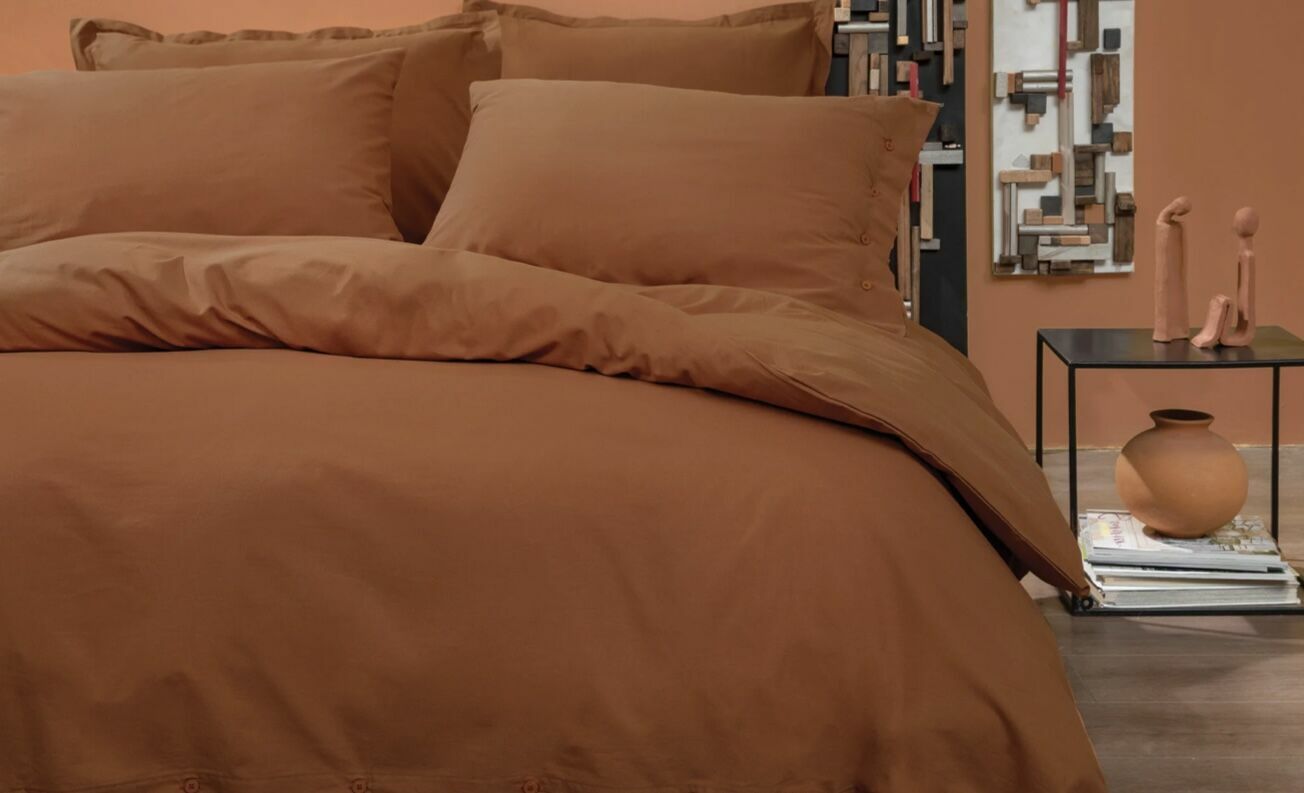 Yataş Bedding Tek Kişilik Plain Rnf Yıkamalı Nevresim Takımı - Kiremit
