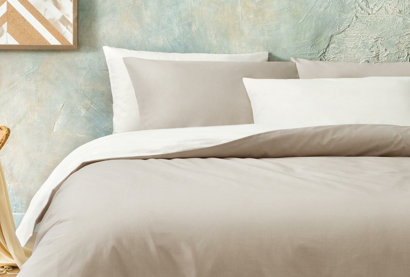 Yataş Bedding Çift Kişilik XL Noah Nevresim Seti Açık Kahve Ekru