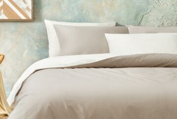 Yataş Bedding Çift Kişilik XL Noah Nevresim Seti Açık Kahve Ekru