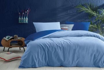 Yataş Bedding Tek Kişilik Noah Rnf Nevresim Seti (Açık Lacivert - Açık Mavi)