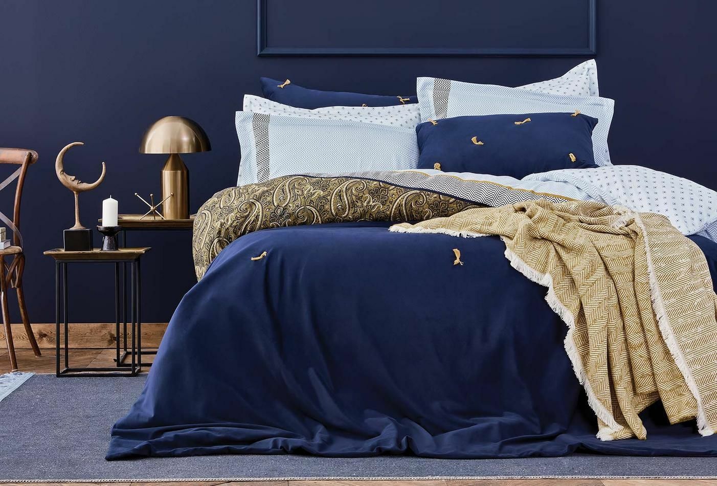 Yataş Bedding Çift Kişilik 8 Parça Fall Winter Seti Valeri - Lacivert