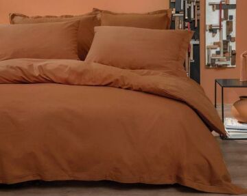 Yataş Bedding Çift Kişilik Plain Rnf Yıkamalı Nevresim Takımı - Kiremit