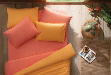 Yataş Bedding Tek Kişilik Noah Rnf Nevresim Seti (Turuncu - Nar Çiçeği)