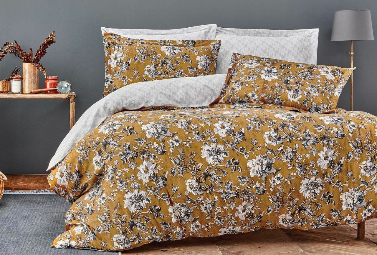 Yataş Bedding Çift Kişilik Grada Saten Nevresim Takımı - Sarı