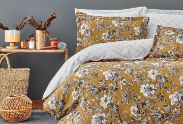 Yataş Bedding Çift Kişilik Grada Saten Nevresim Takımı - Sarı