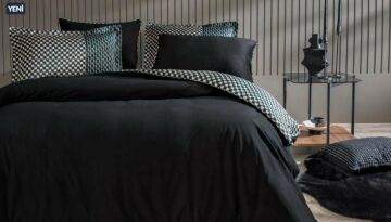 Yataş Bedding Çift Kişilik Bronte Kadife Saten Nevresim Takımı - Siyah