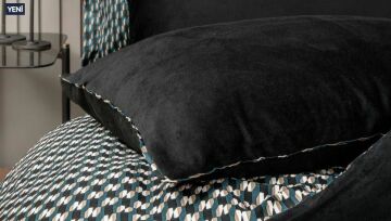 Yataş Bedding Çift Kişilik Bronte Kadife Saten Nevresim Takımı - Siyah