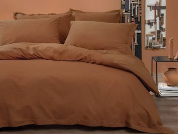Yataş Bedding Çift Kişilik XL Plain Rnf Yıkamalı Nevresim Takımı - Kiremit