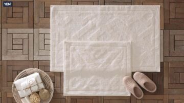 Yataş Bedding Milo Banyo Paspası Seti - Ekru (50x60 cm + 60x100 cm)