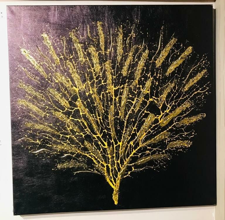 Biev Kabartmalı Ağaç Tablo 80X80 Cm