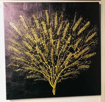 Biev Kabartmalı Ağaç Tablo 80X80 Cm