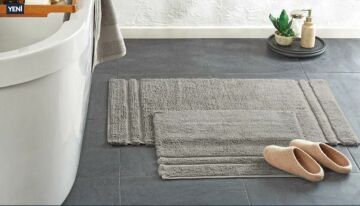 Yataş Bedding Felicia Banyo Paspası Seti - Gri (50x60 cm + 60x100 cm)