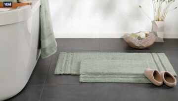 Yataş Bedding Felicia Banyo Paspası Seti - Nil Yeşili (50x60 cm + 60x100 cm)