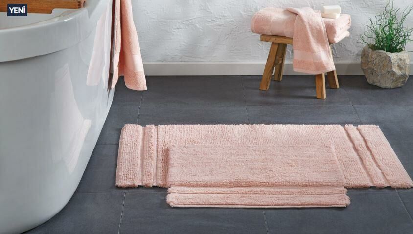Yataş Bedding Felicia Banyo Paspası Seti - Pudra (50x60 cm + 60x100 cm)