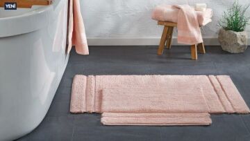 Yataş Bedding Felicia Banyo Paspası Seti - Pudra (50x60 cm + 60x100 cm)