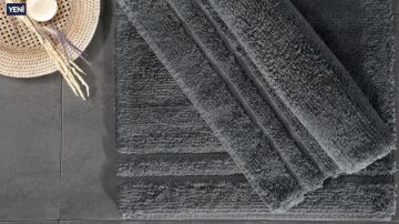 Yataş Bedding Felicia Banyo Paspası Seti - Antrasit (50x60 cm + 60x100 cm)