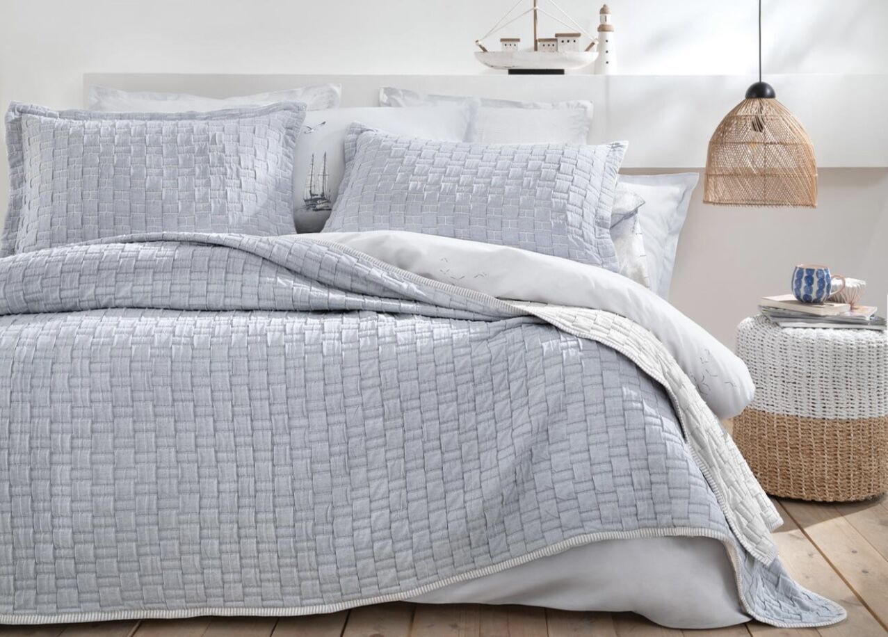 Yataş Bedding Tek Kişilik Velma Yatak Örtüsü Seti - İndigo/Bej