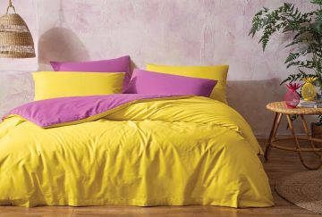 Yataş Bedding Tek Kişilik Noah Rnf Nevresim Seti (Fuşya - Sarı)