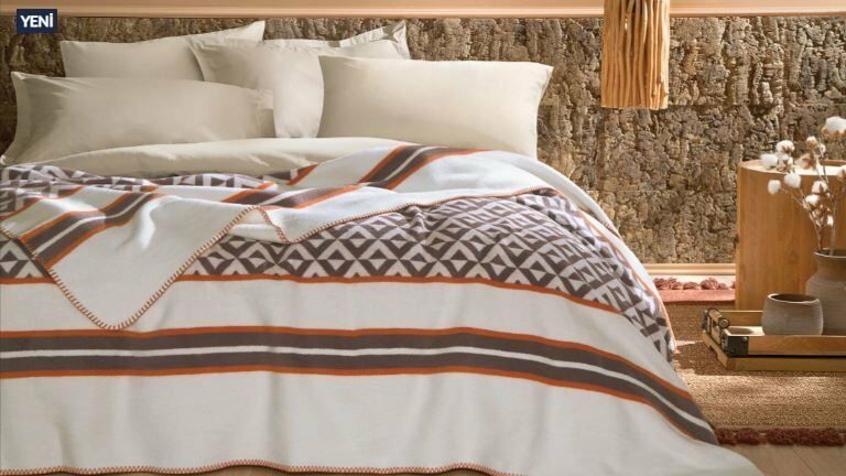 Yataş Bedding Tek Kişilik Matteo Pamuk Battaniye - Ekru