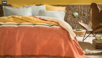 Yataş Bedding Çift Kişilik Ariel Pamuk Battaniye - Sarı