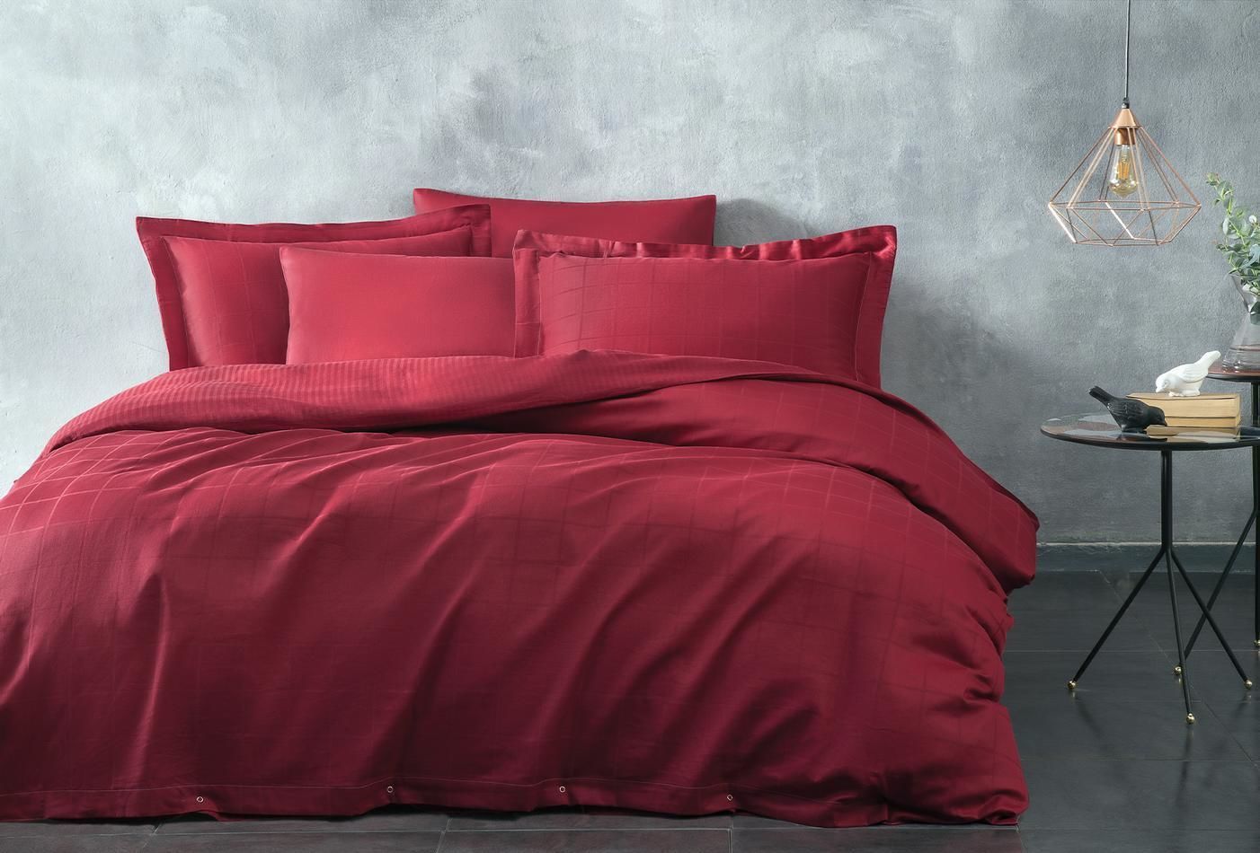 Yataş Bedding Çift Kişilik Destra Saten Nevresim Takımı - Kırmızı