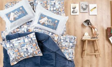 Yataş Bedding Çift Kişilik Travel Triola Set - Indigo
