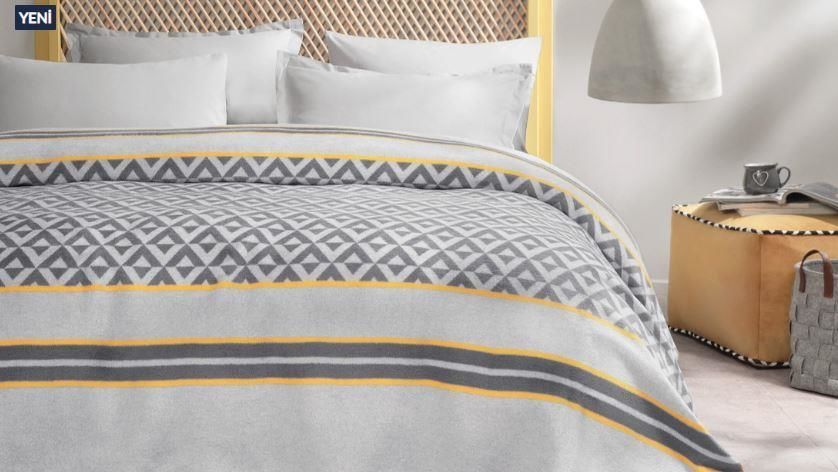 Yataş Bedding Çift Kişilik Matteo Pamuk Battaniye - Gri