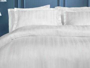 Yataş Bedding Çift Kişilik XL Shelly Bambu Saten Nevresim Takımı - Beyaz