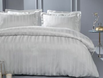 Yataş Bedding Çift Kişilik XL Shelly Bambu Saten Nevresim Takımı - Gri