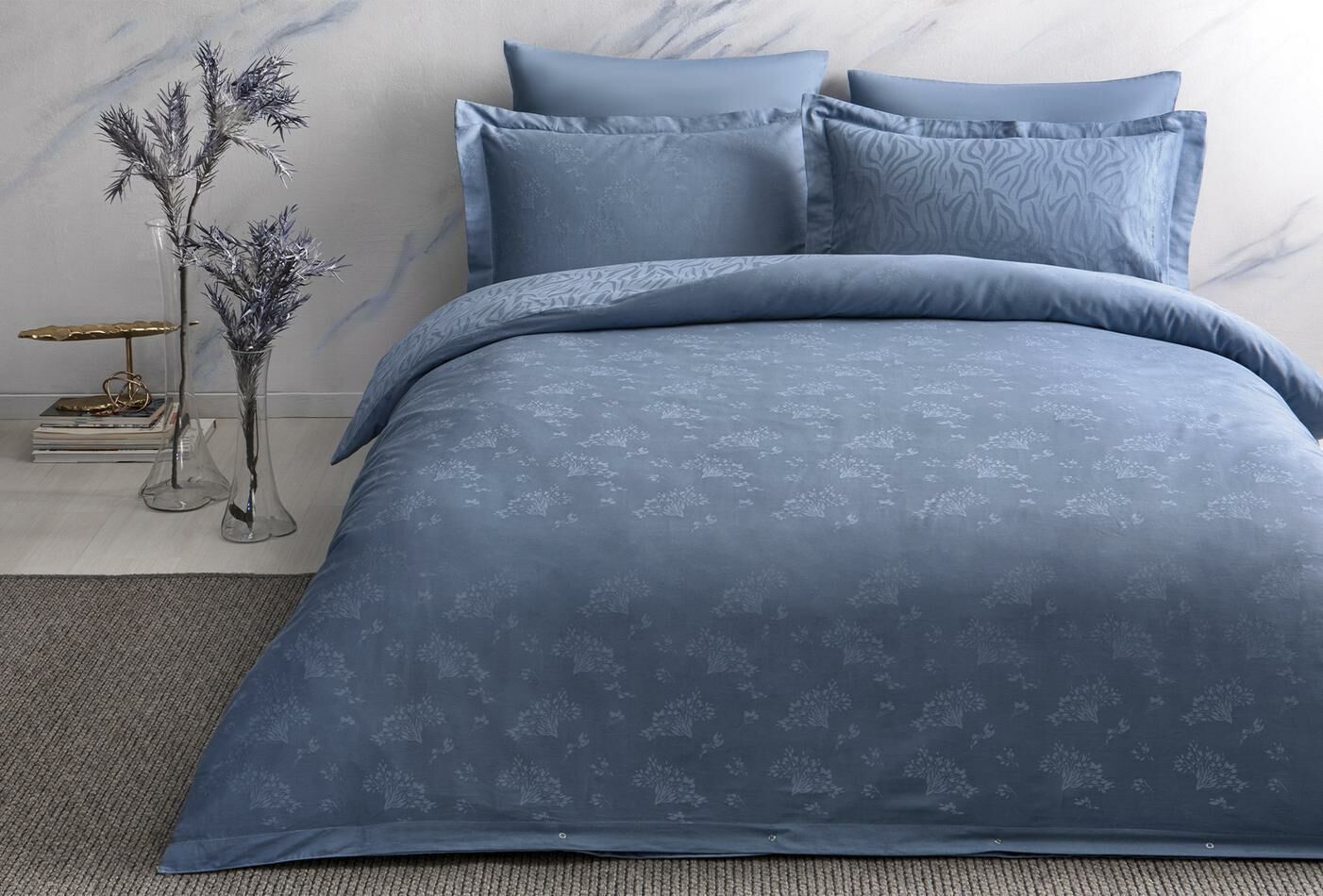 Yataş Bedding Çift Kişilik XL Diana Nevresim Takımı Mavi