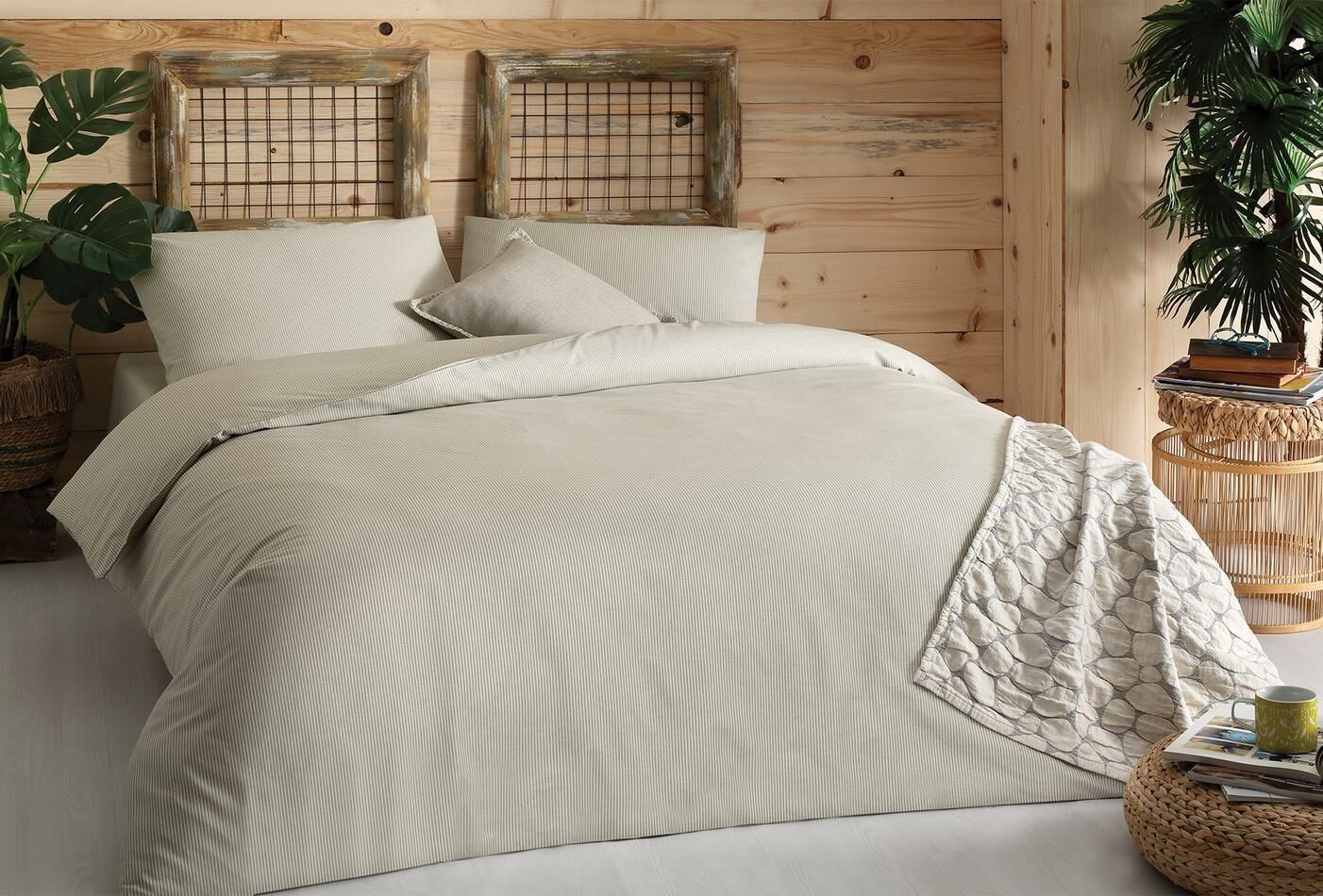 Yataş Bedding Çift Kişilik XL Linea Rnf Nevresim Takımı Bej