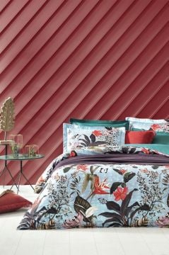 Yataş Bedding Çift Kişilik Aleron Saten Nevresim Takımı - Mavi