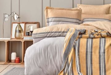 Yataş Bedding Çift Kişilik Lupin Battaniye Nevresim Takımı Seti Gri