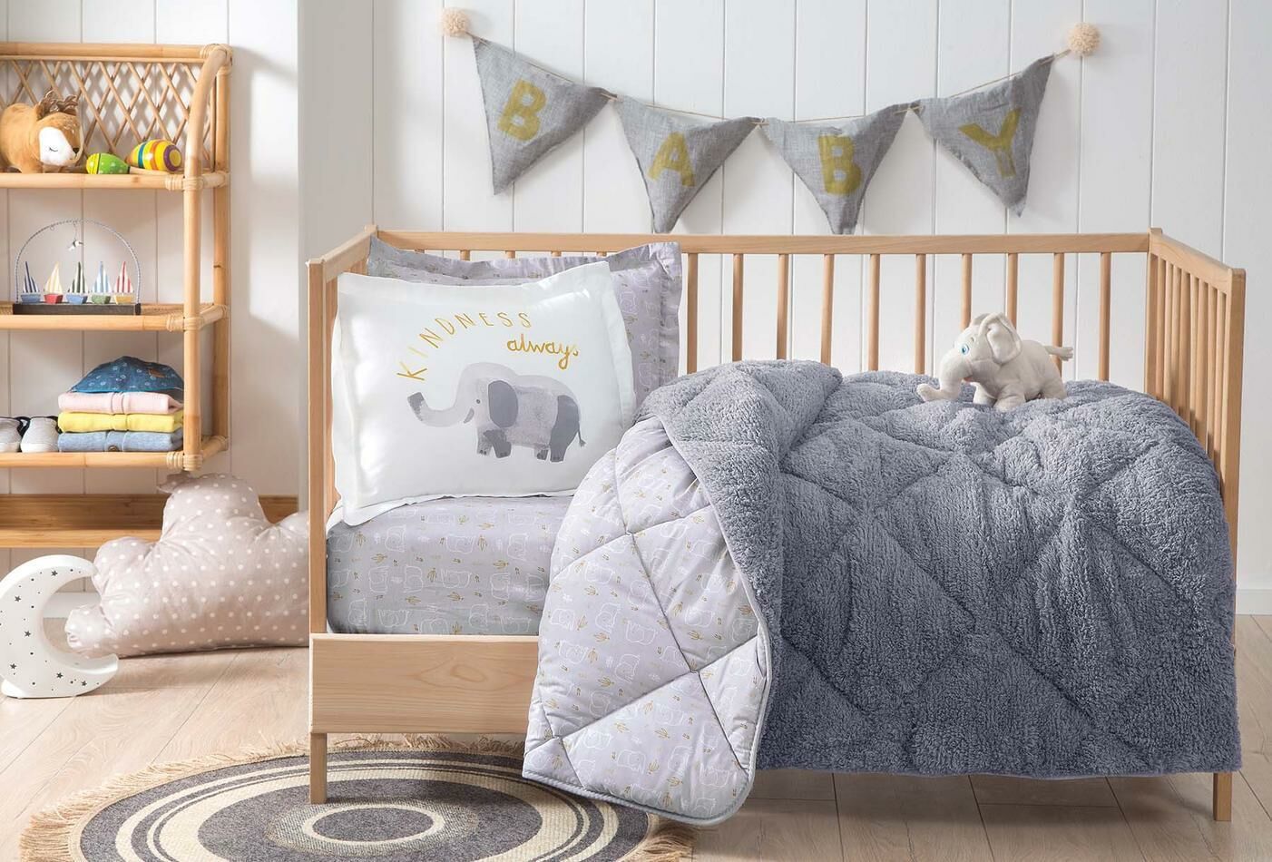 Yataş Bedding Bebek Fante Triola Set - Gri