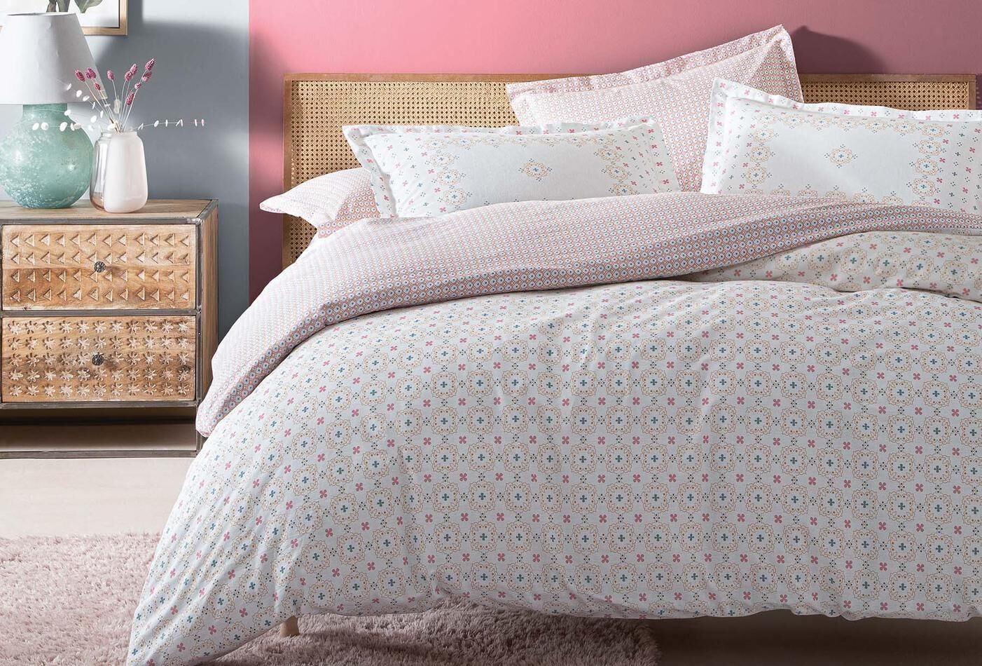 Yataş Bedding Çift Kişilik XL Marıca Nevresim Takımı Pembe