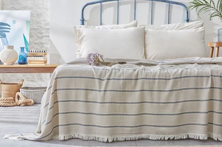 Yataş Bedding Çift Kişilik Vitali Müslin Pike Yatak Örtüsü - Vizon
