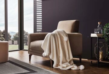 Yataş Bedding Ario Koluk Şalı Ekru