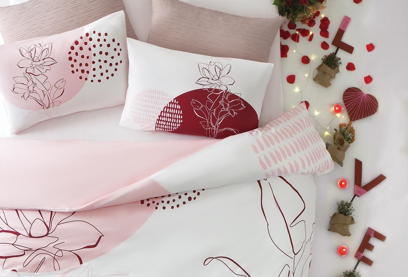 Yataş Bedding Tek Kişilik XL Pansy PC Nevresim Takımı Pembe