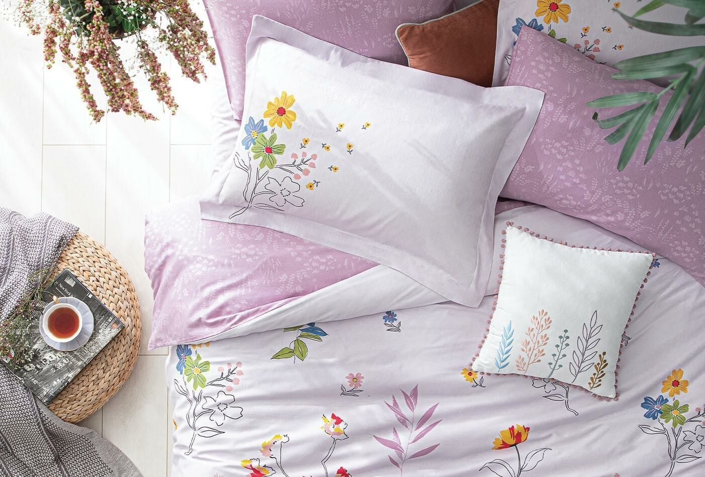 Yataş Bedding Çift Kişilik XL Orenda Saten Nevresim Takımı