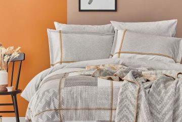 Yataş Bedding Çift Kişilik Busta Battaniye Nevresim Takımı Seti Gri