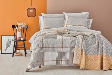 Yataş Bedding Çift Kişilik Busta Battaniye Nevresim Takımı Seti Gri
