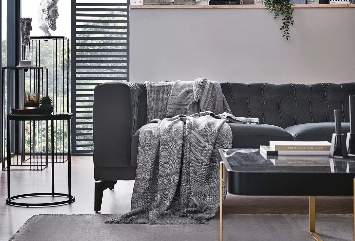 Yataş Bedding Tess Koluk Şalı Gri
