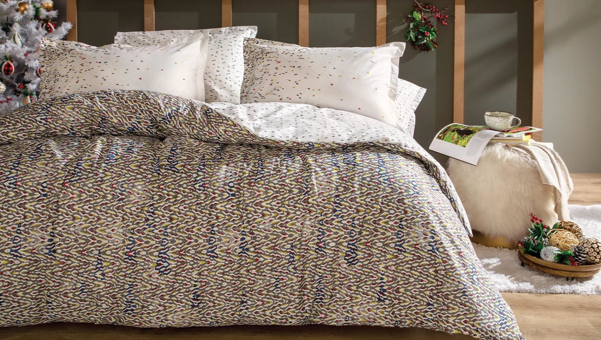 Yataş Bedding Çift Kişilik XL Trıxy Rnf Nevresim Takımı Gri