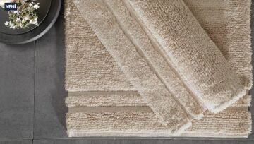 Yataş Bedding Felicia Banyo Paspası Seti - Bej (50x60 cm + 60x100 cm)