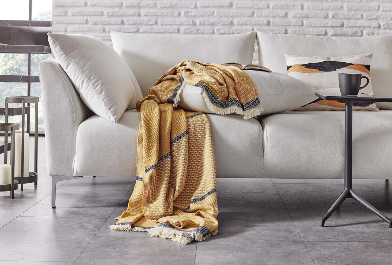 Yataş Bedding Adusa Koltuk Şalı - Hardal