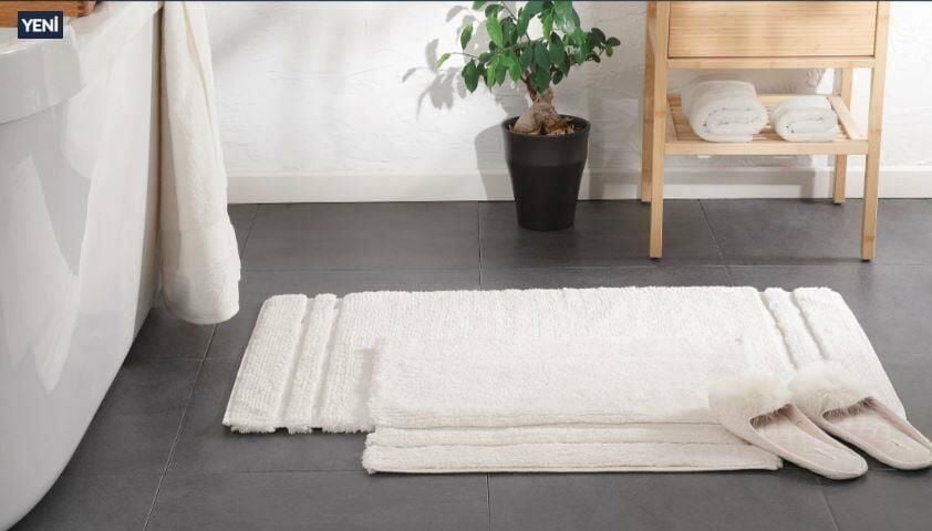 Yataş Bedding Felicia Banyo Paspası Seti - Ekru (50x60 cm + 60x100 cm)