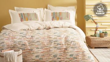 Yataş Bedding Çift Kişilik XL Lineis Rnf Nevresim Takımı Bej