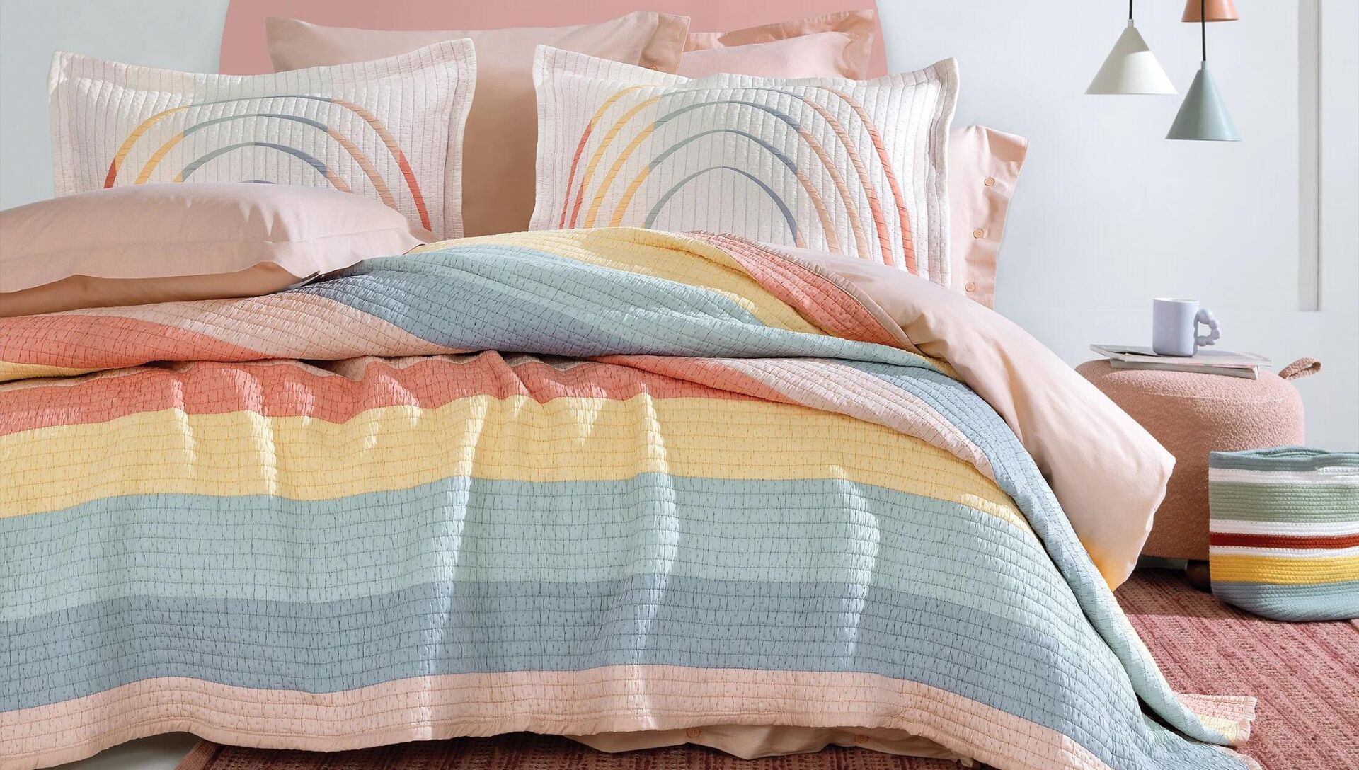 Yataş Bedding Tek Kisilik Elrod Yatak Örtüsü Seti - Pembe